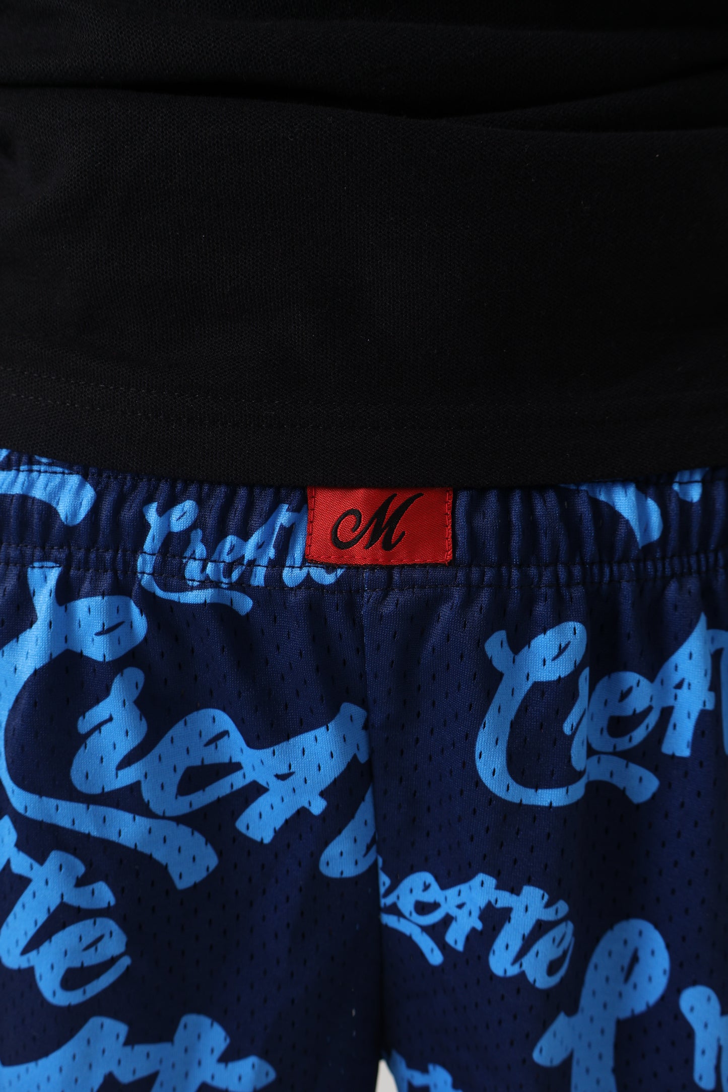 Navy blue and baby blue CRE4TE mesh shorts 💙🩵