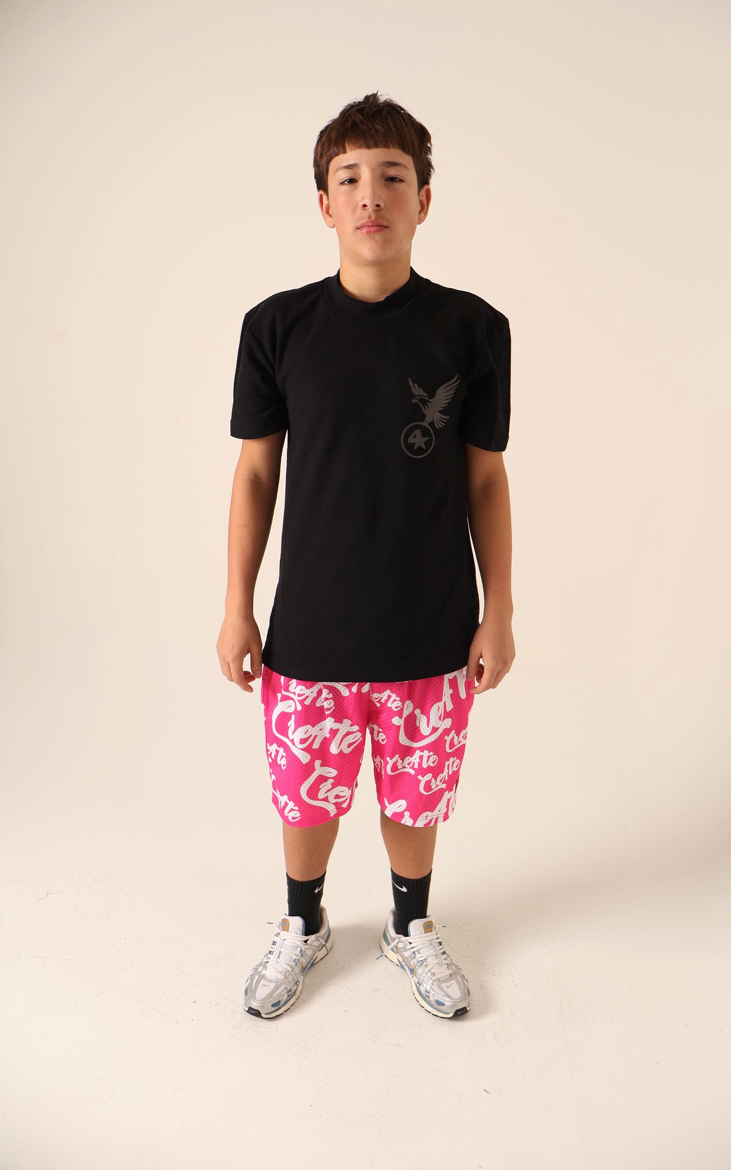 Pink and white CRE4TE mesh shorts 🩷🤍