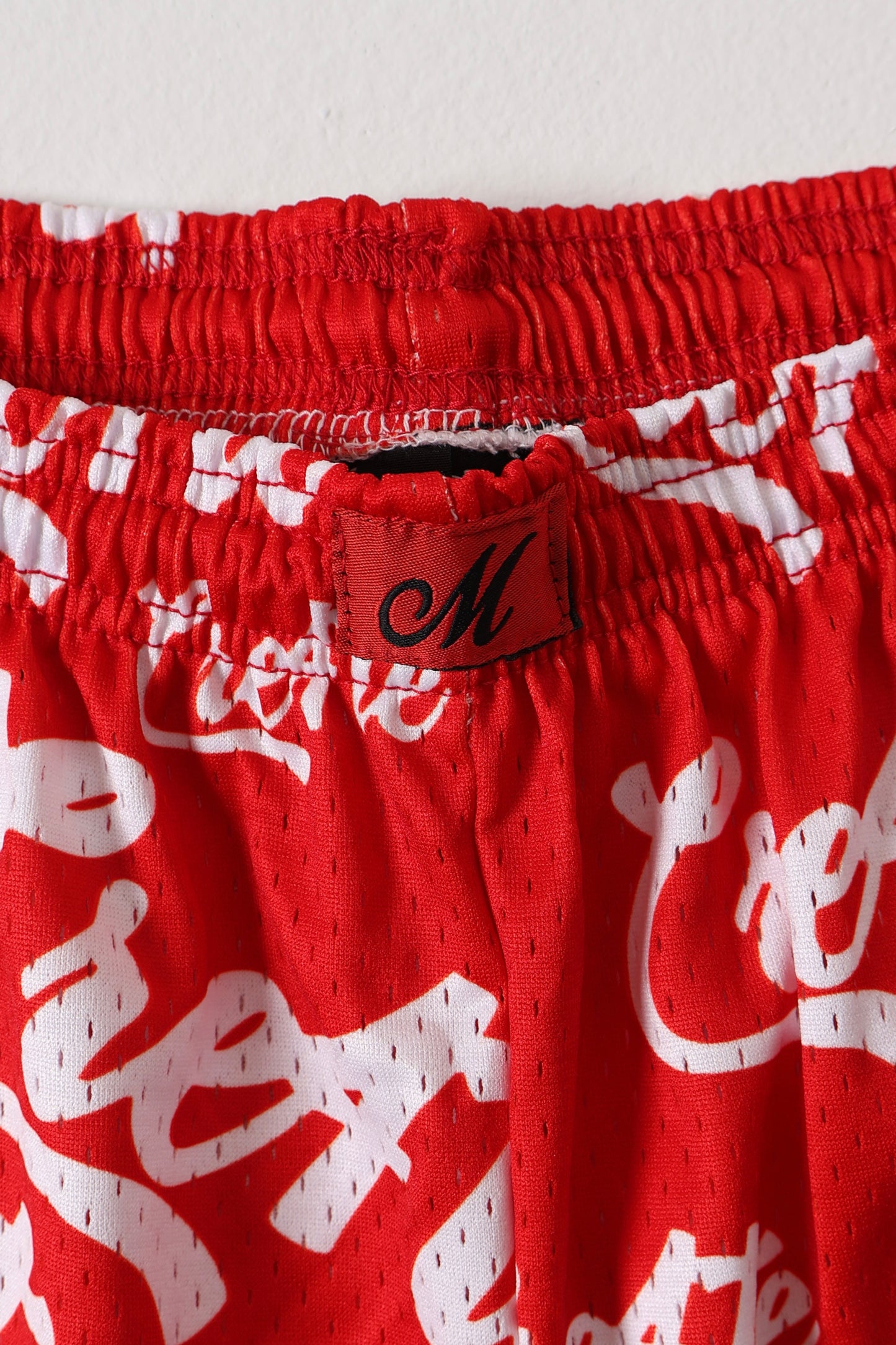 Red and white CRE4TE mesh shorts ❤️🤍