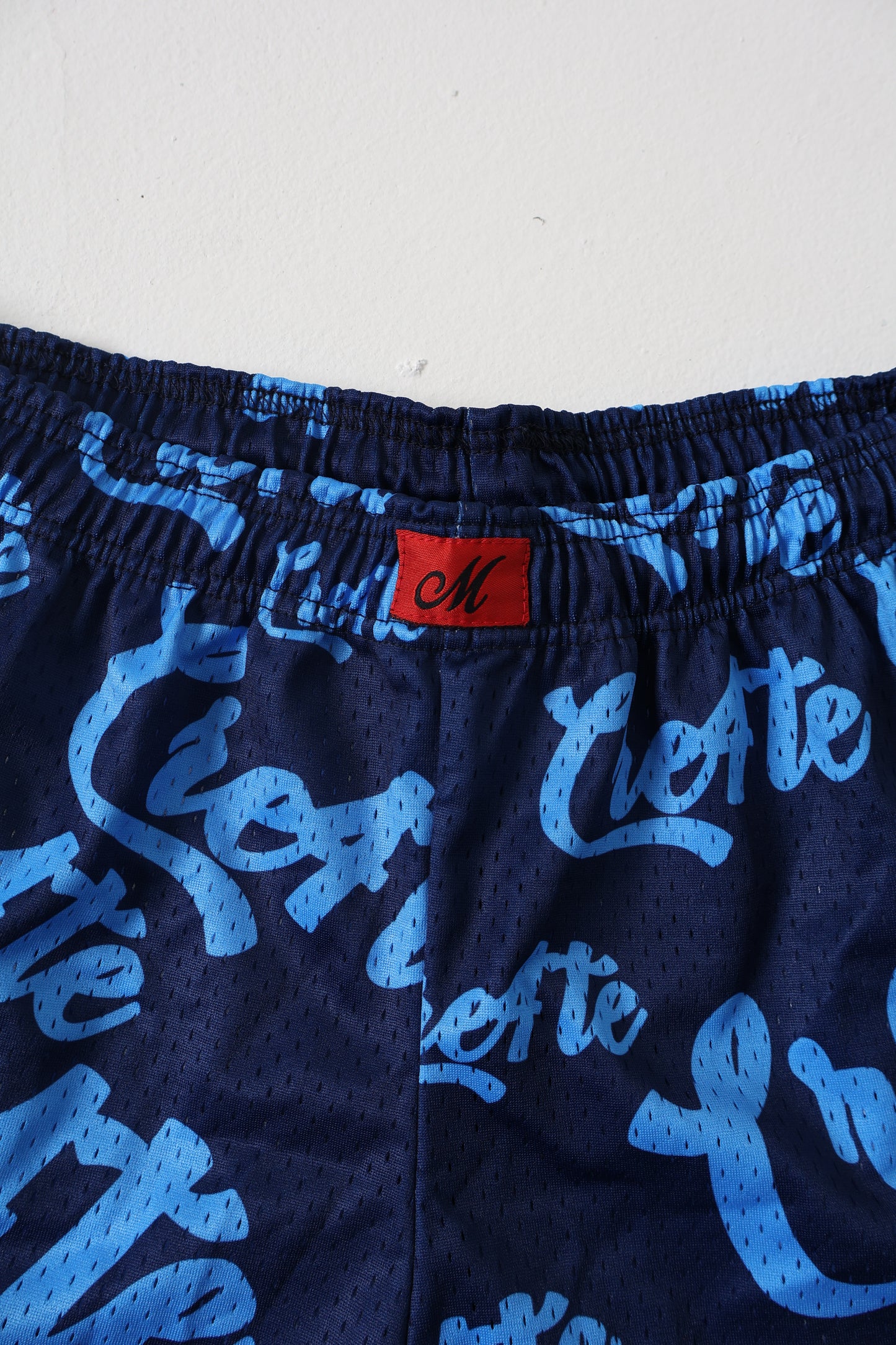 Navy blue and baby blue CRE4TE mesh shorts 💙🩵