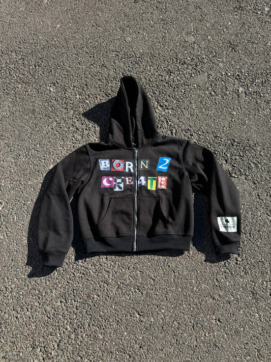 🖤 BORN2CRE4TE heavy zip up