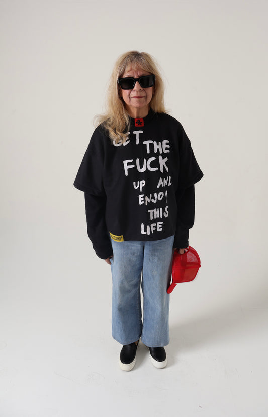 GET THE FUCK UP AND ENJOY THIS LIFE DOUBLE LAYERED LONG SLEEVE 🏃‍♀️🆙