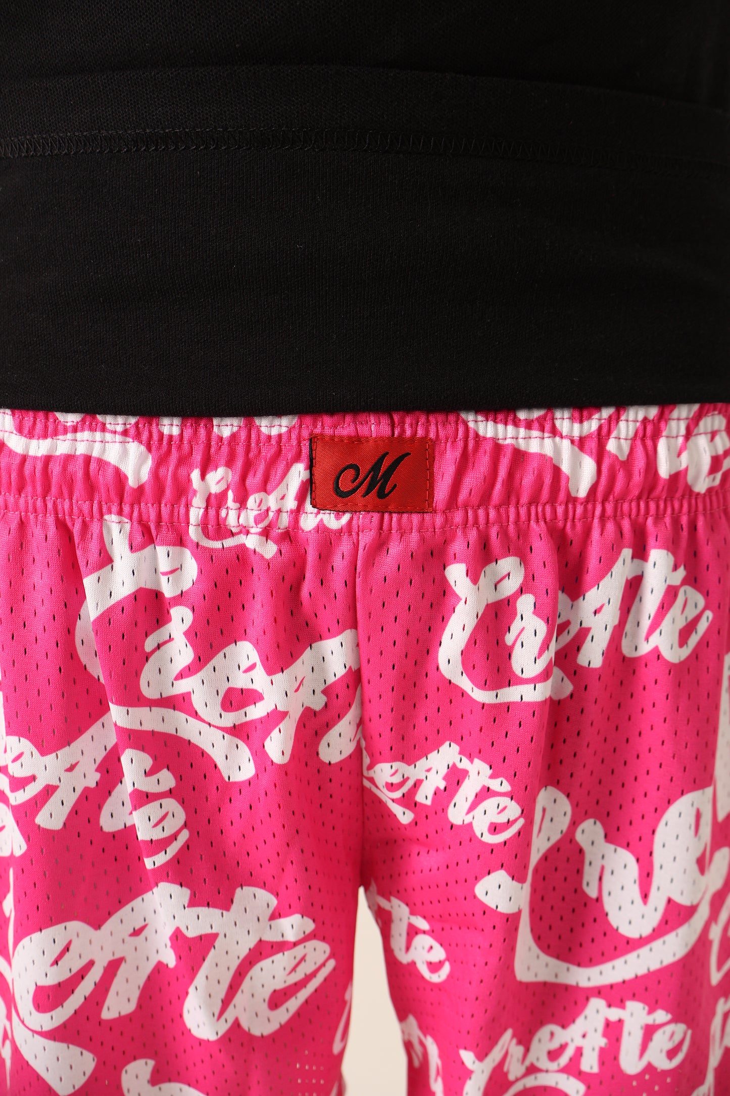 Pink and white CRE4TE mesh shorts 🩷🤍
